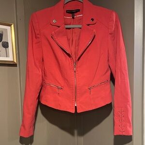 White House Black Market Deep Pink/Coral Cropped Blazer